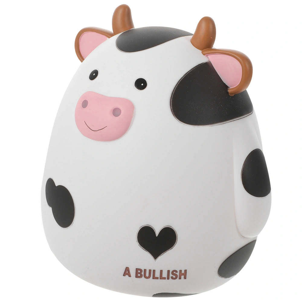 1Pc Piggy Bank Cow-pattern Saving Pot Cartoon Money Box Desktop Adornment