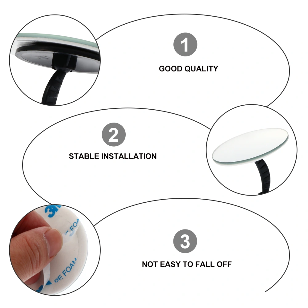 2 Sets Car Blind Spot Mirror Durable Blind Spot Rear View Mirror Car Accessory