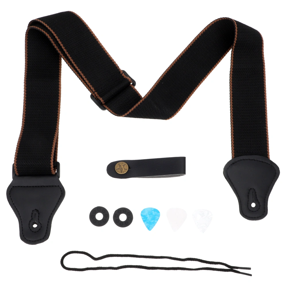 1 Set Guitar Strap Guitar Belt Accessory Reliable Guitar Fixing Bang Strap Set