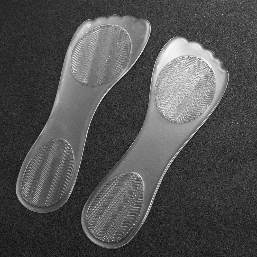 2 Pairs Stretchy Silicone Insoles Super Sports Absorption Casual Insoles for Yoga Training