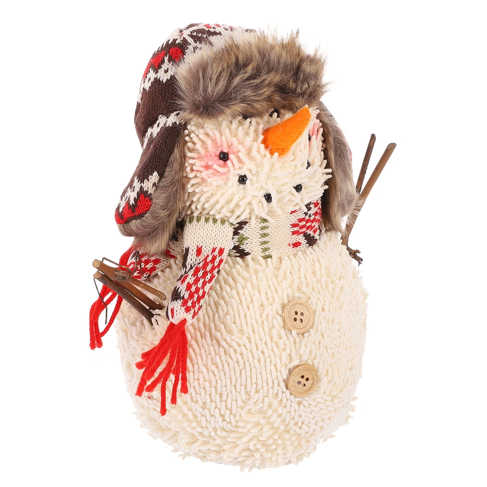 Snowman Doll Decoration Christmas Desktop Ornament Tabletop Decors for Home