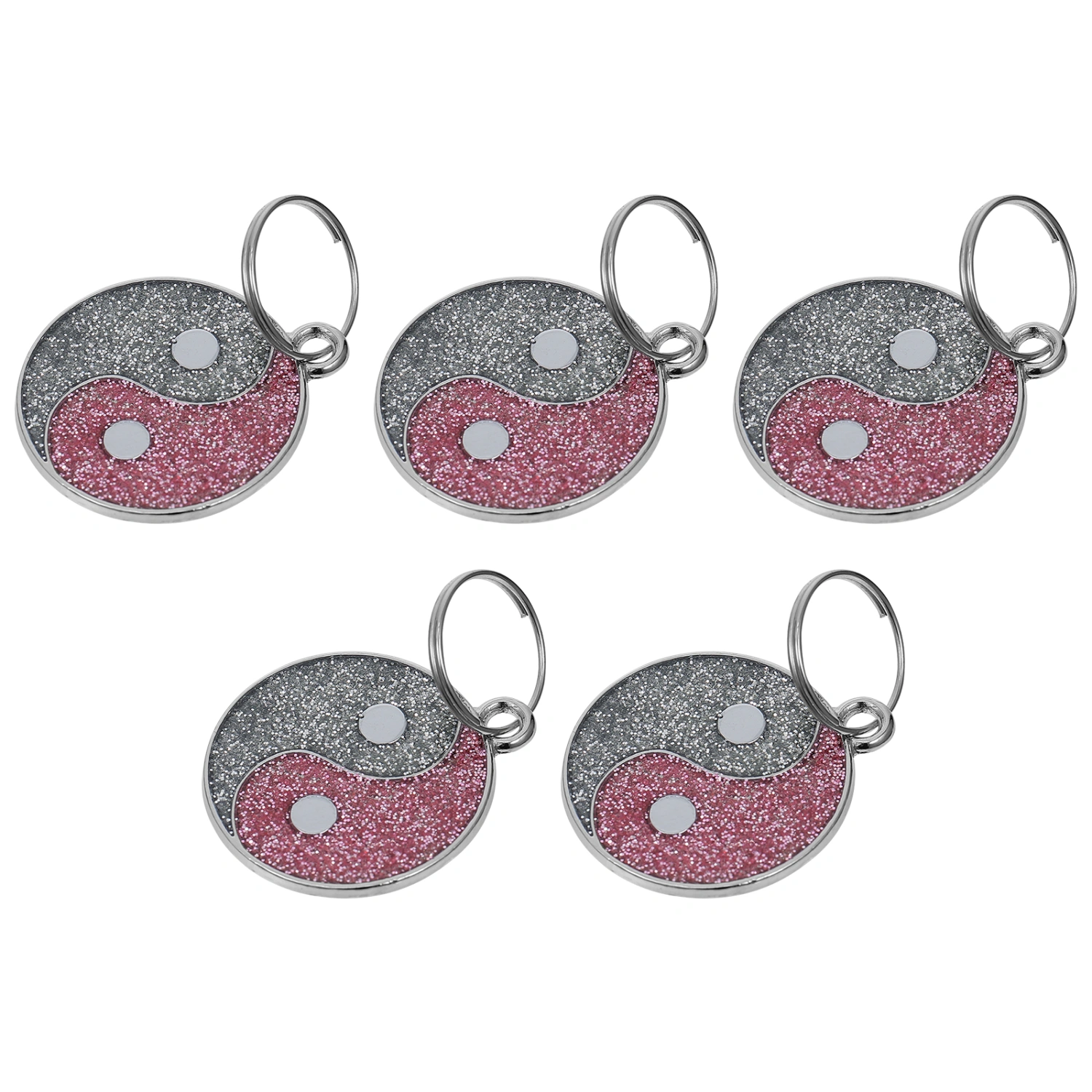 5pcs Round Personalized Dog ID Tags Dog Cat Pet Name Phone Number ID Tags