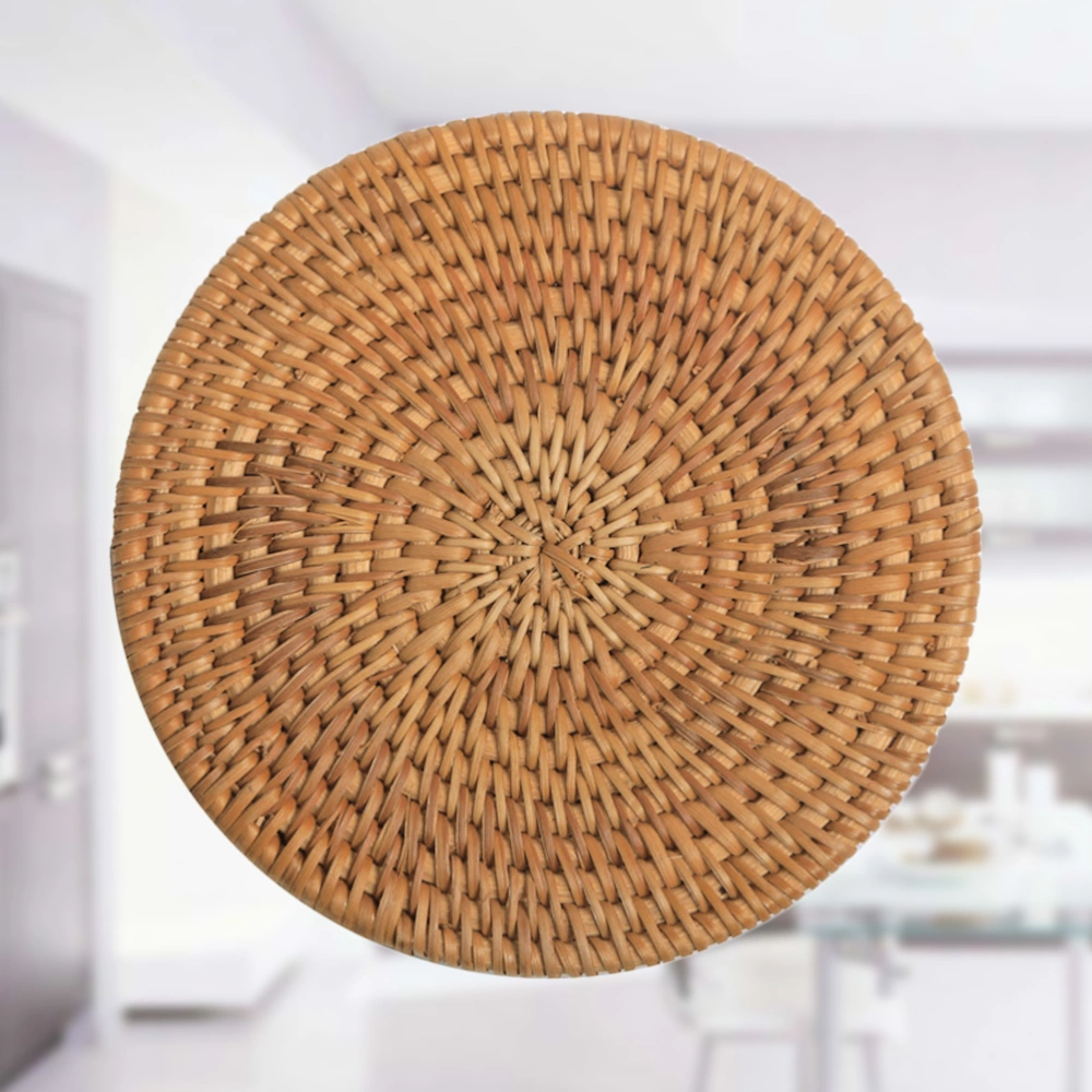 Rattan Coaster Non-slip Heat Resistant Cup Holder Cup Mat for Home Kitchen Decor (20 cm)