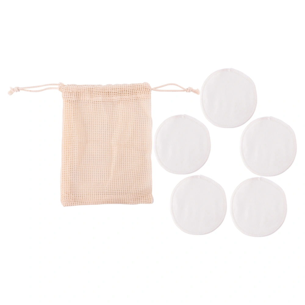 6pcs Resuable Makeup Remover Pads Washable Bamboo Fiber Makeup Remover Pads Storage Bag Set (5pcs Pads, 1pc Bag)