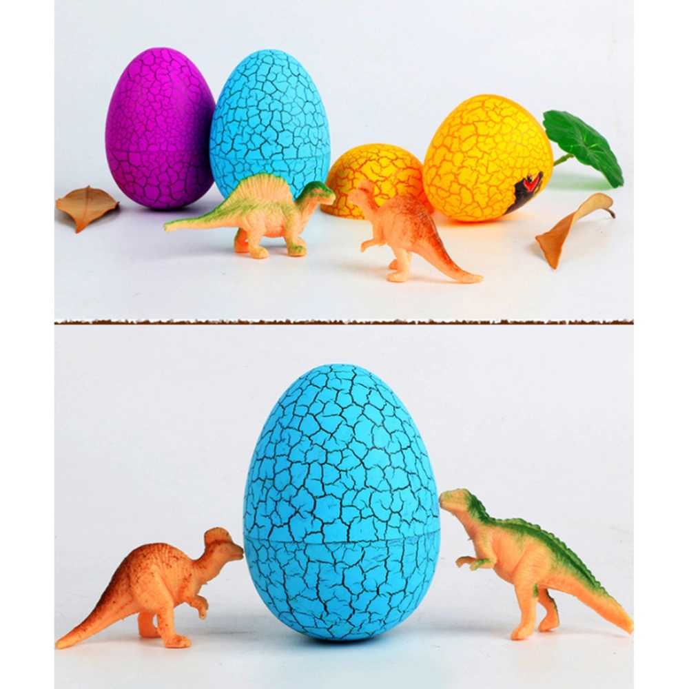 6pcs Artificial Cracked Egg Educational Dinosaur Egg Toys Funny Playing Egg Inside Small Plastic Dinosaur Accessories for Baby Kids Children (Random Color)