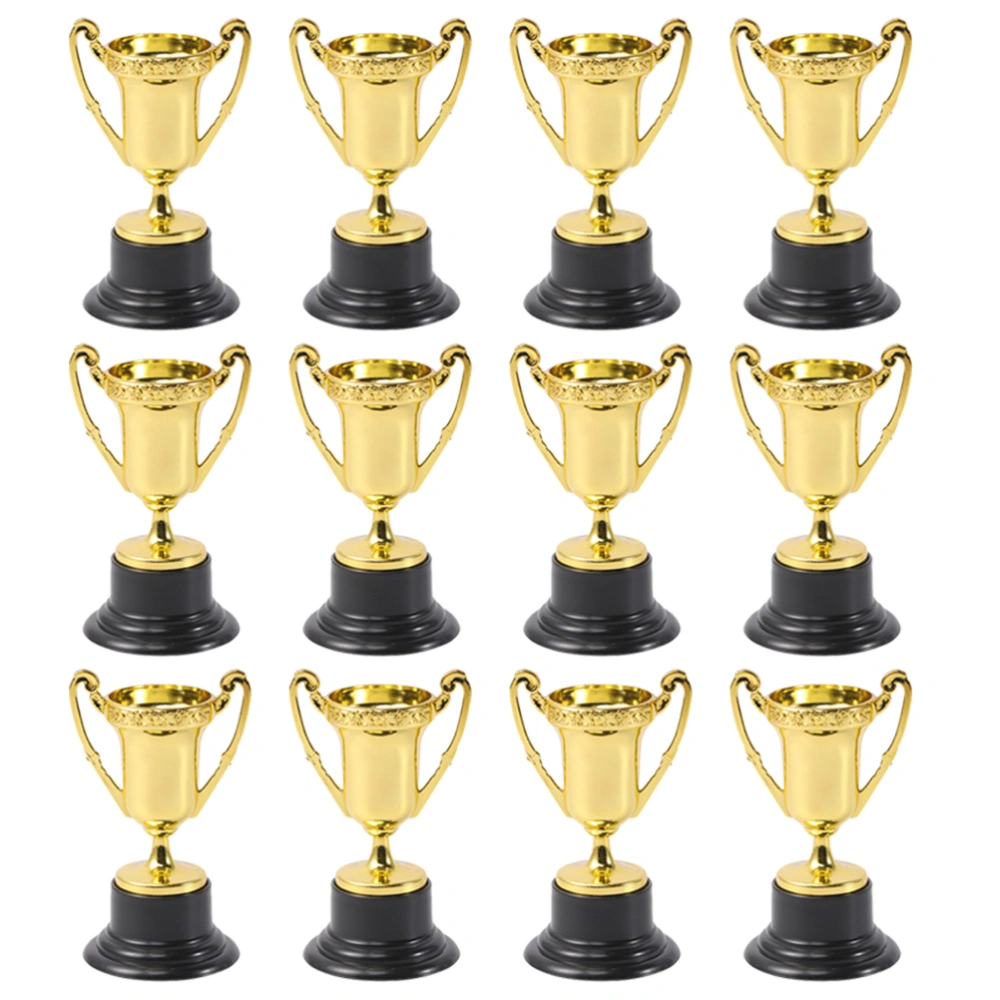 12Pcs Plastic Reward Trophies Plastic Kids Prize Cups School Rewarding Supplies