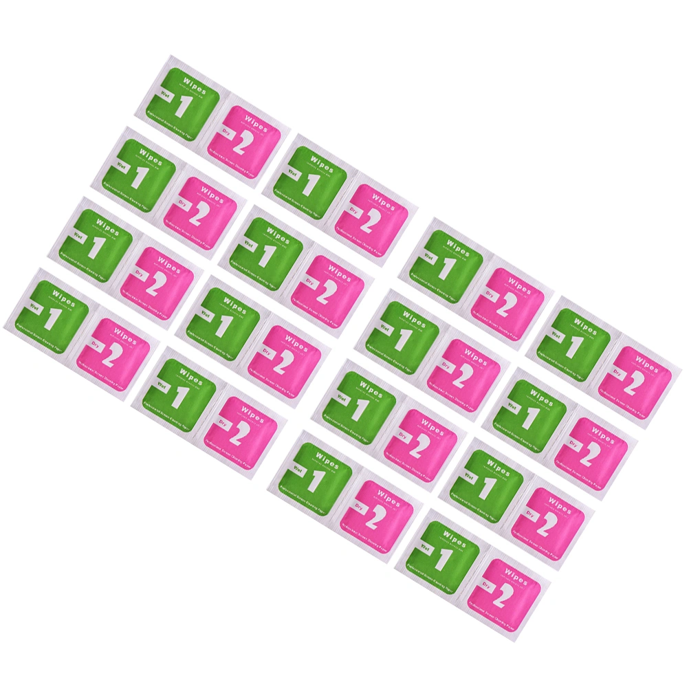 2 Bag Screen Cleaning Cloth Tempered Film Dry and Wet Cleaning Towel for Smart Phones Laptops Tablets Lenses (200pcs for One Bag Dry and Wet Set Standard Size)