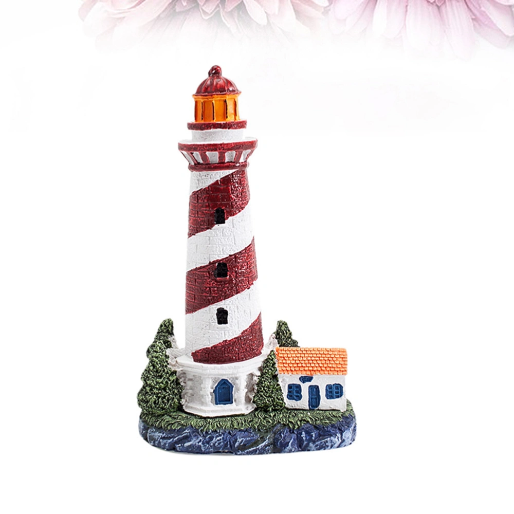 Resin Lighthouse Desktop Adornment Mediterranean Style Adornment Creative Resin Adornment (Red)