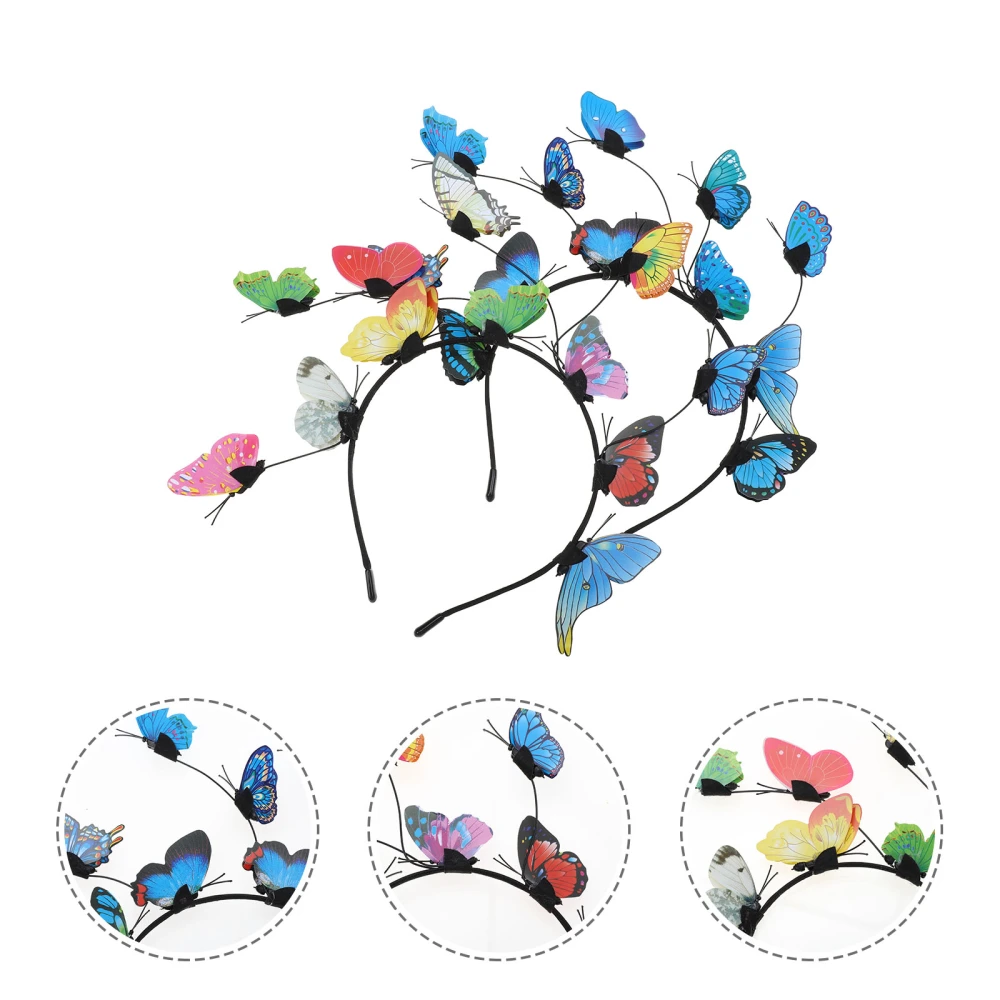 2pcs Butterfly Decorative Headband Women Girls Fashionable Clothing Accessory