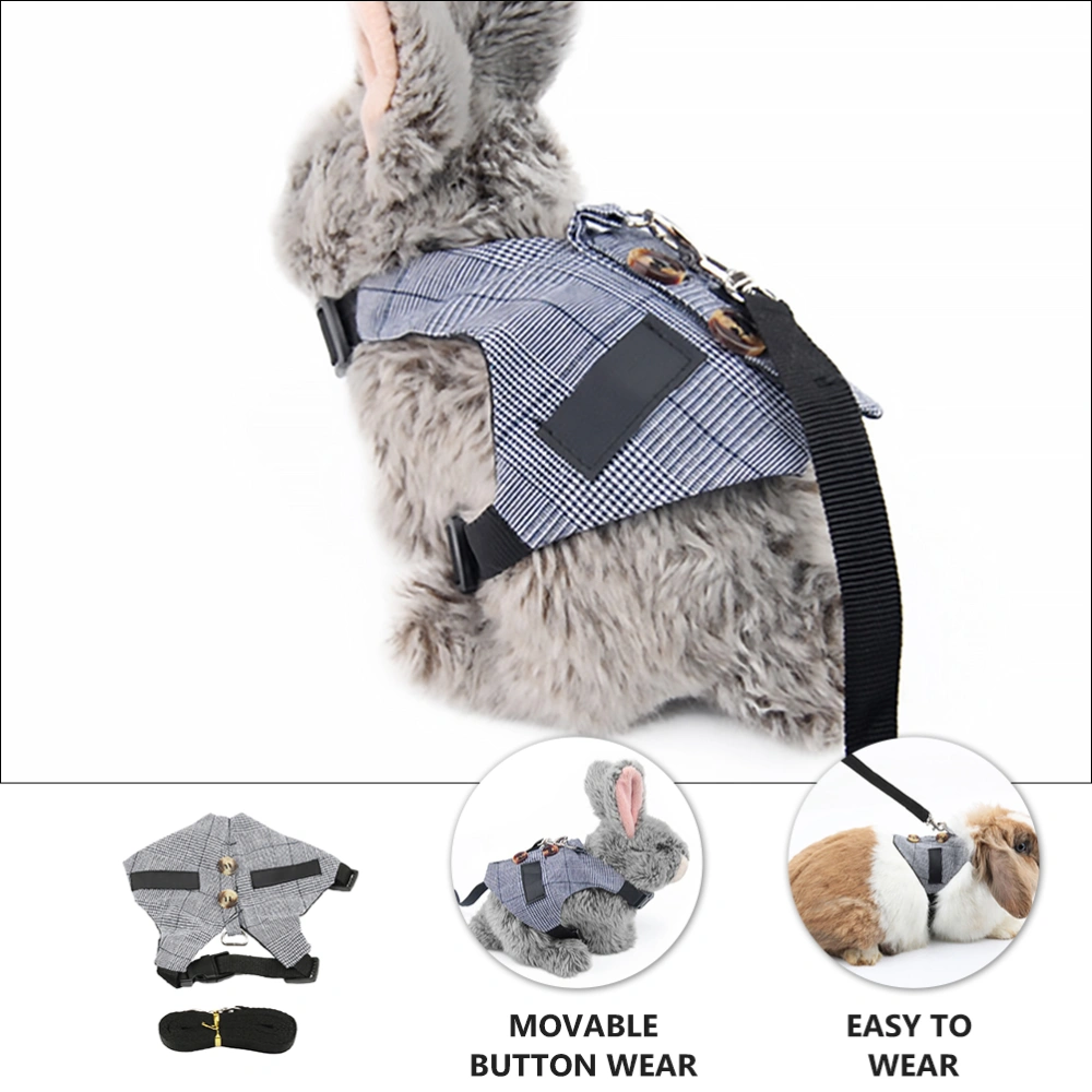 1 Set Bunny Harness and Leash Set Adjustable Small Pet Costume Pulling Rope