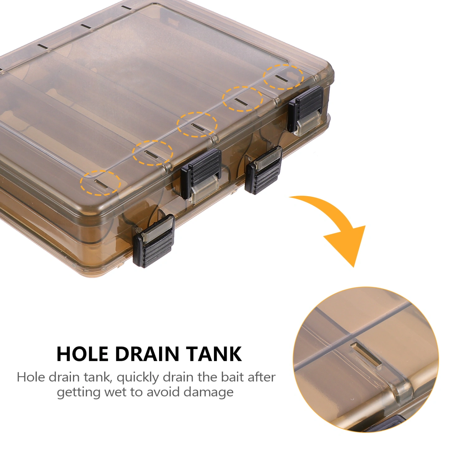 1Pc Hand-held Fishing Bait Box Double Layer Plastic Fishing Tackle Box