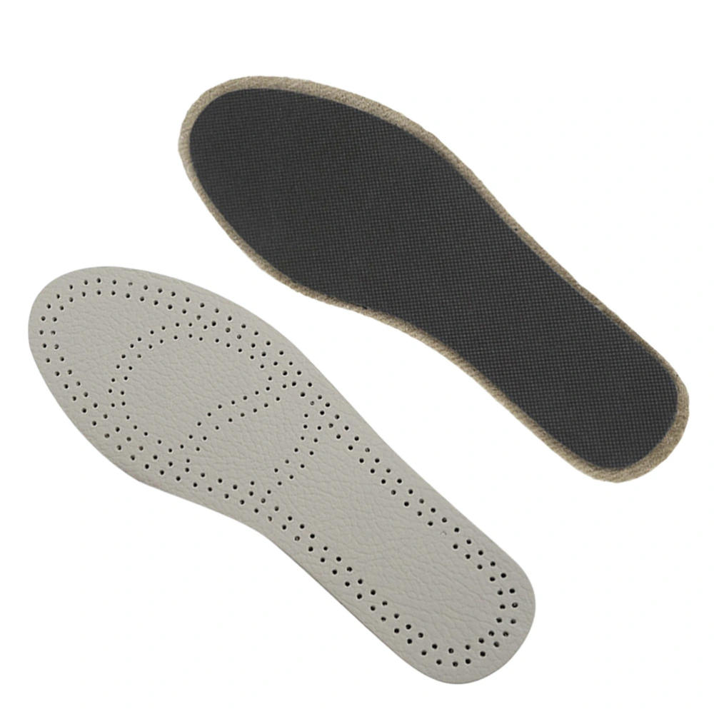 Men Women Leather Insoles Sweat Antibacterial Deodorant Cushion Foot Shoes Care Accessories Size 43-44