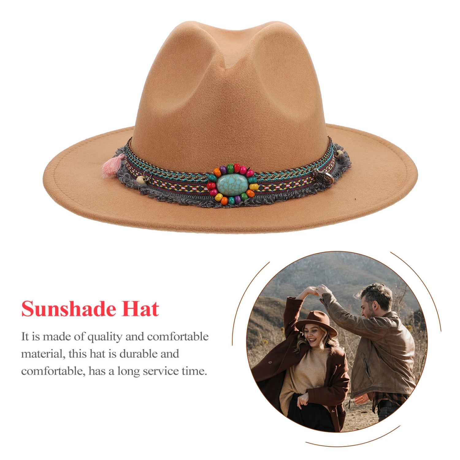 Ethnic Style Hat Retro Jazz Hat Fashion Sunshade Hat Decorative Cosplay Hat