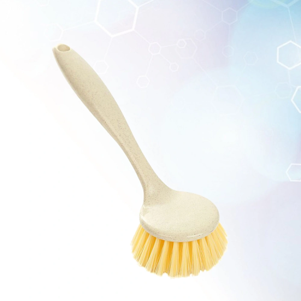 Kitchen Brush with Plastic Handle Household Cleaning Brush Dish Washing Wheat Straw Pot Washing Tool Scrubber