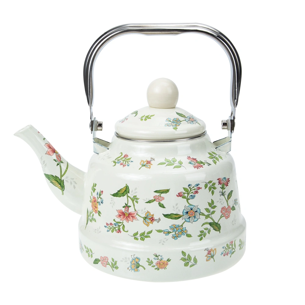 Enamel Tea Pot Practical Tea Kettle Printed Teakettle Household Water Boiling Kettle