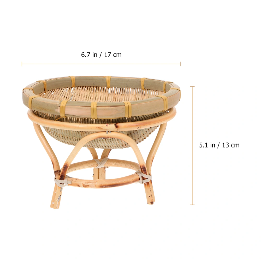 1Pc Bamboo Basket Practical Dustpan Bamboo Woven Basket Practical Fruit Basket