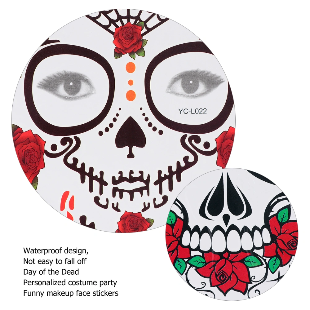 12Pcs Halloween Facial Sticker Temporary Tattoos Sticker for Decor (Mixed Style)