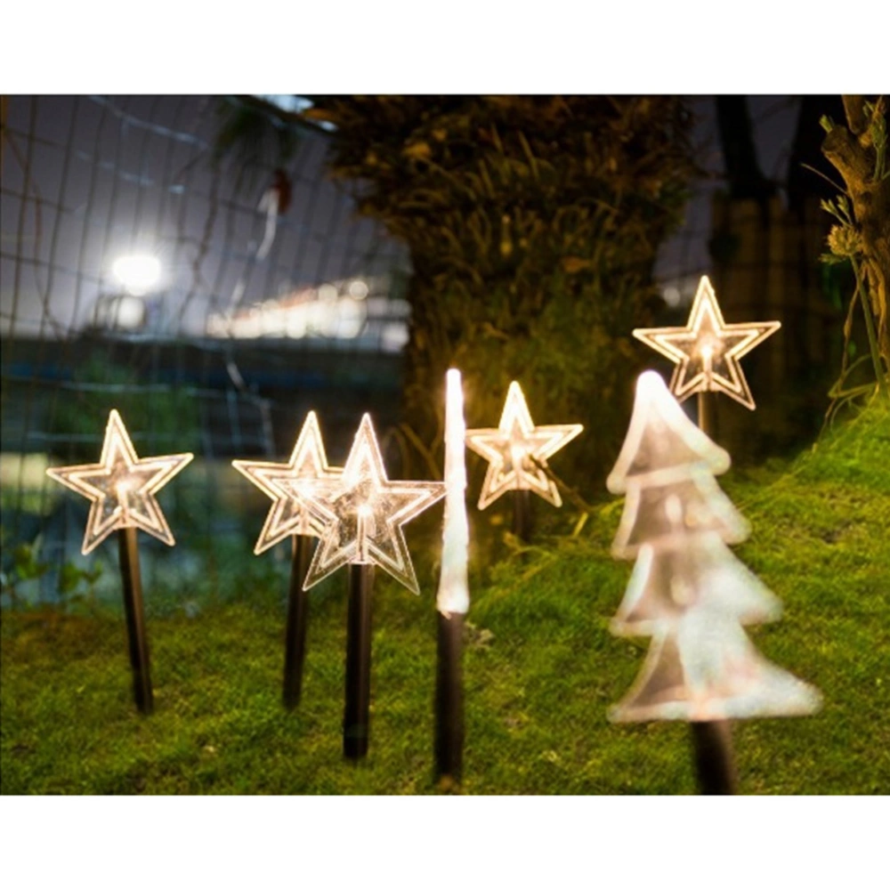 1pc Lawn Light Garden Light Courtyard Light Snowflake Shape Design for Home (Warm White Christmas Tree Black + White)