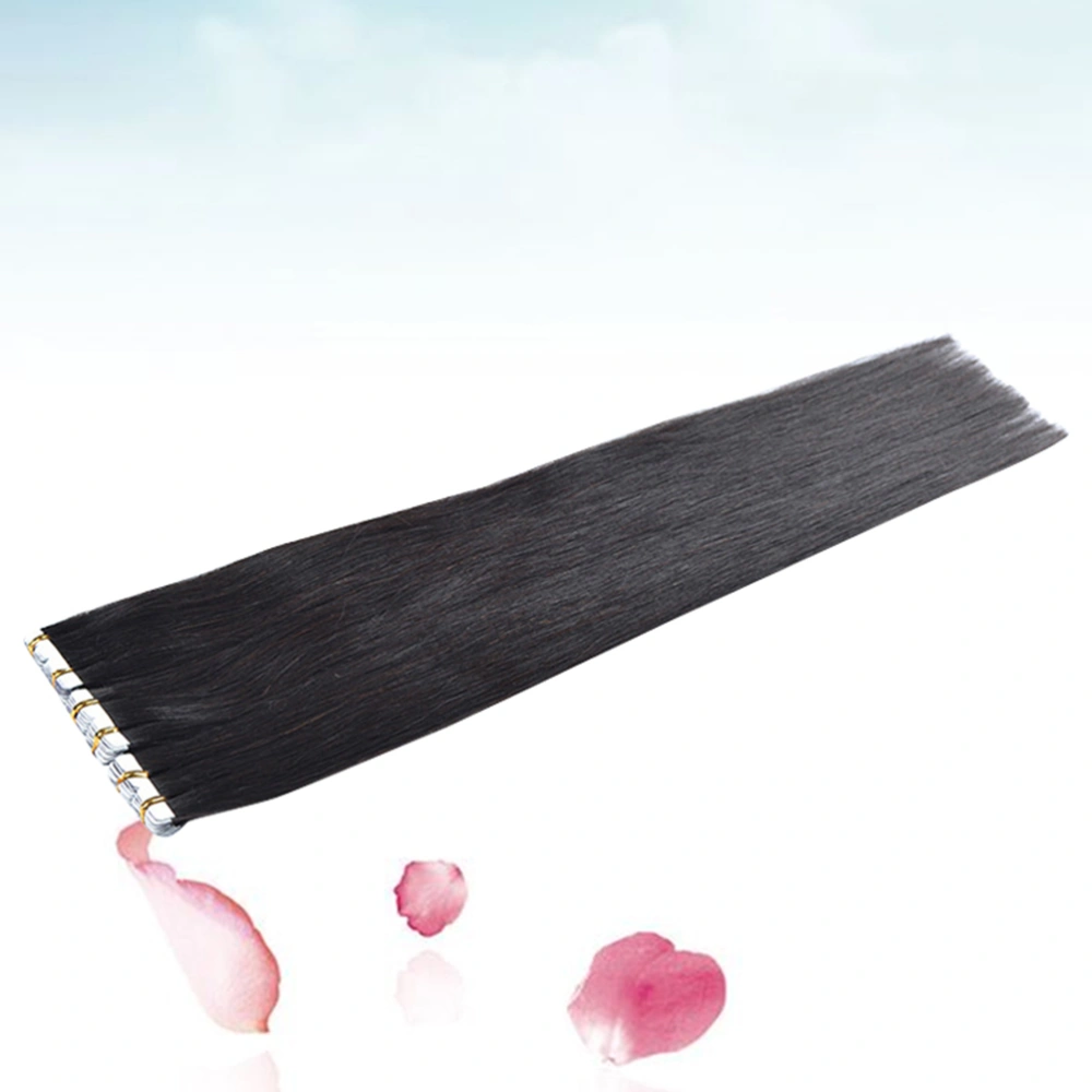 1pc 70cm Straight Hair Extensions High Temperature Fiber Hairpiece Wig for Women Girls (Black)