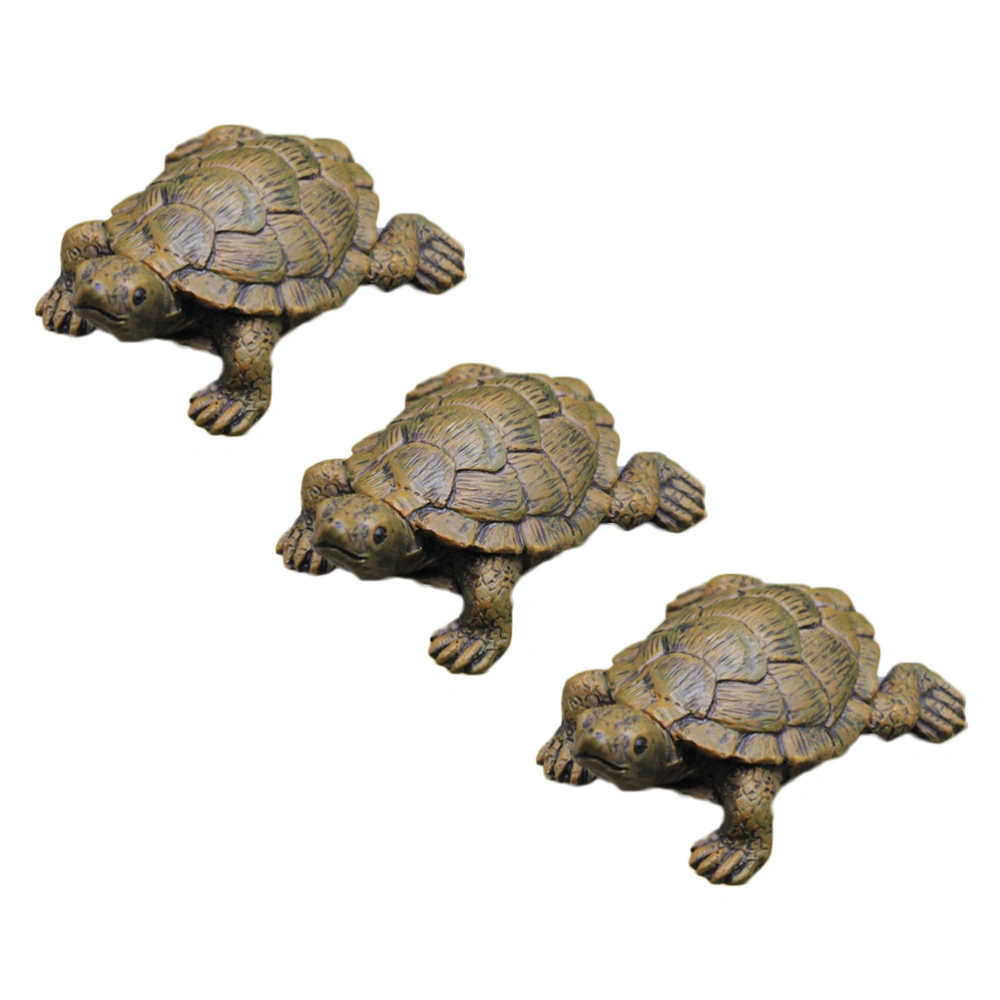 3Pcs Simulation Tortoise Model Children's Educational Toys Tortoise Adornment