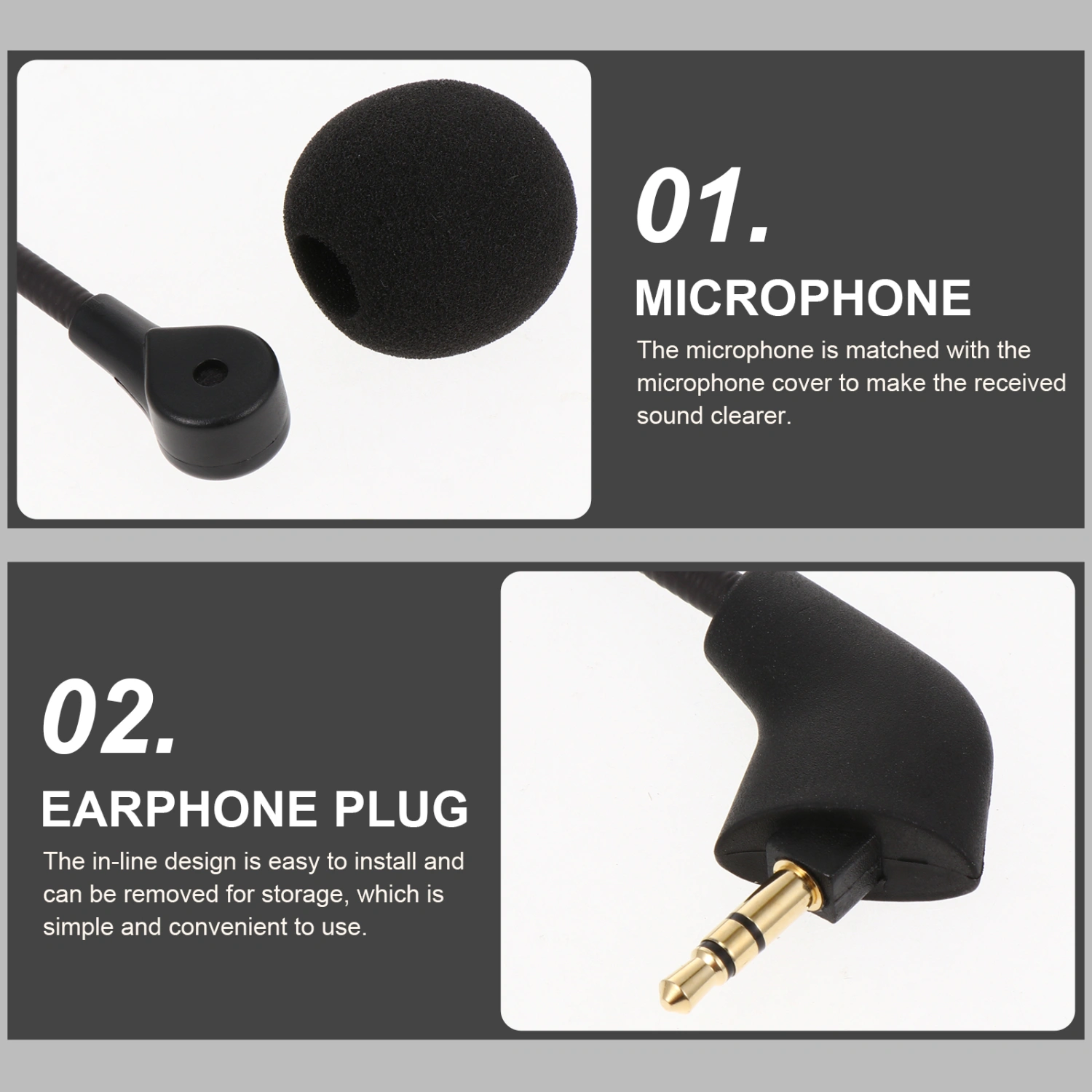 1Pc Portable Gaming Headset Microphone Useful Voice Amplifier In-line Microphone