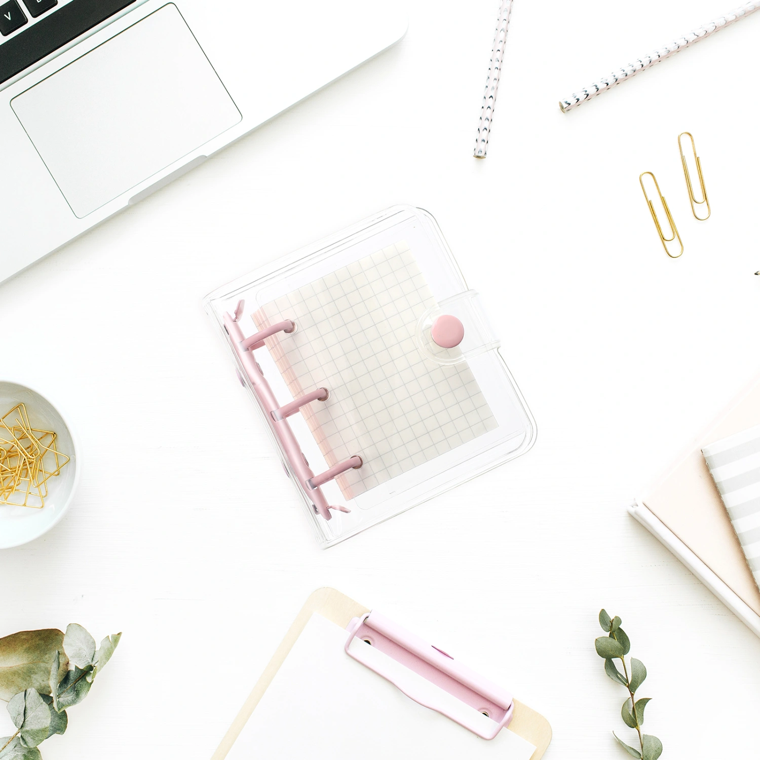1 Set Transparent Cover Memo Book Mini Memo Pad Portable Note Book Loose Leaf Note Pad Coil Memo Pad