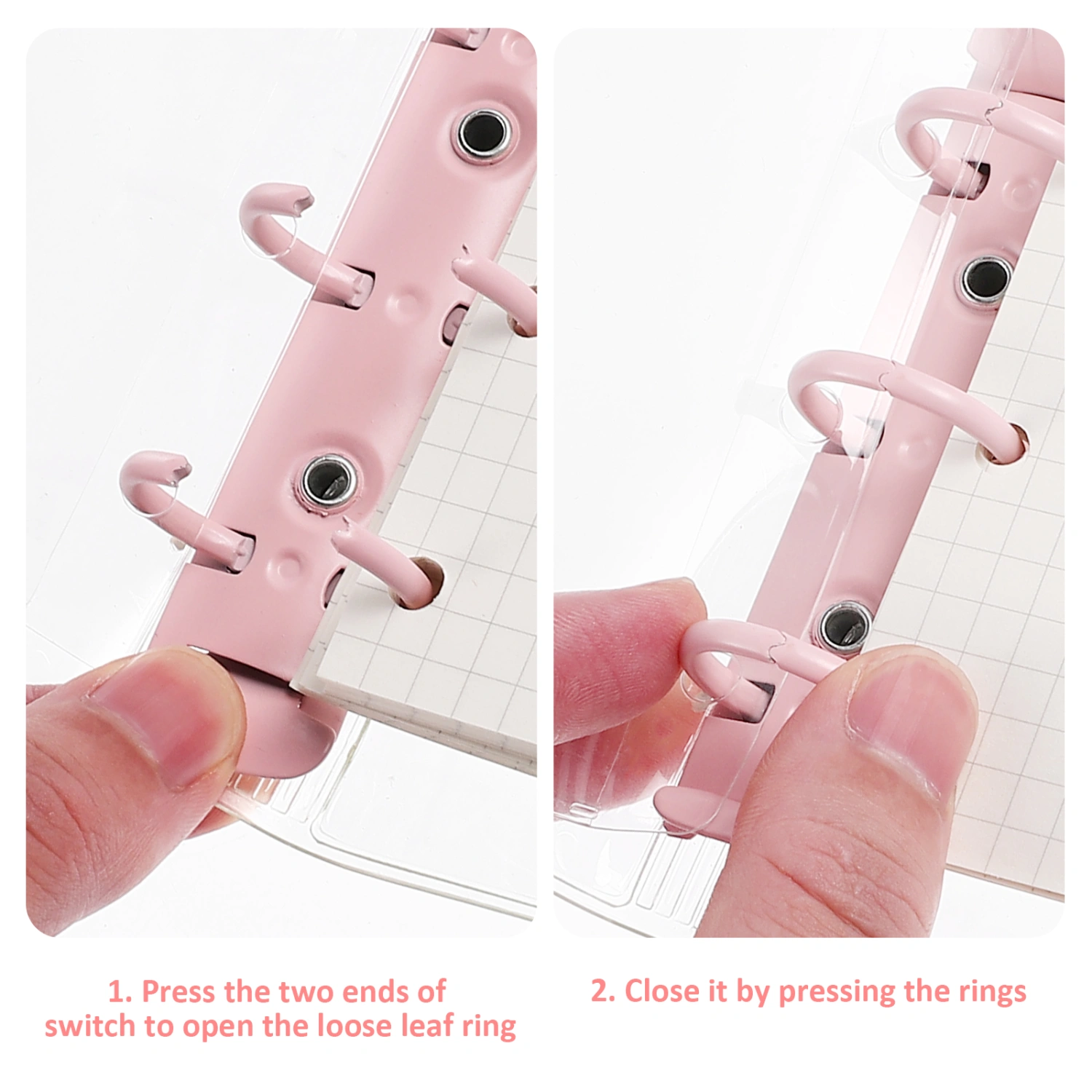 1 Set Transparent Cover Memo Book Mini Memo Pad Portable Note Book Loose Leaf Note Pad Coil Memo Pad