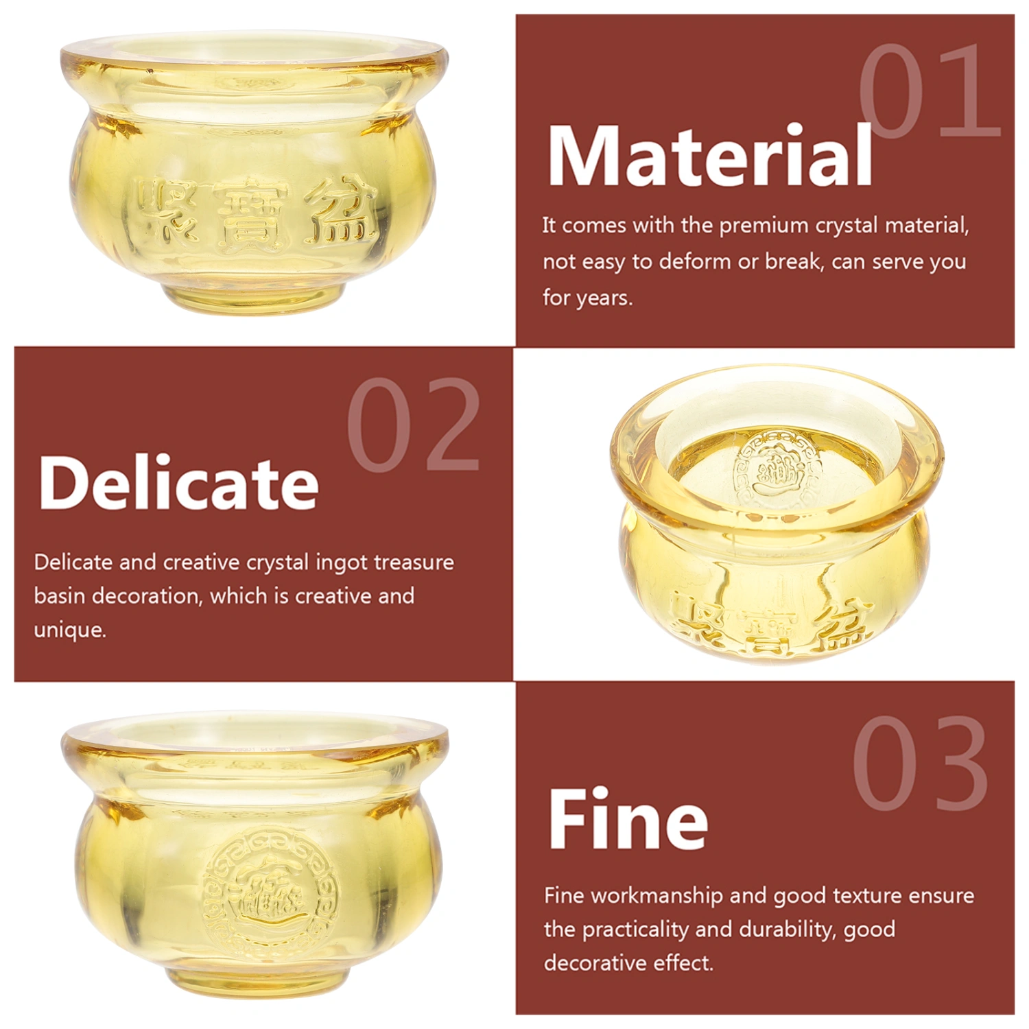 Office Cornucopia Adornment Crystal Treasure Bowl Micro Landscaping Decor