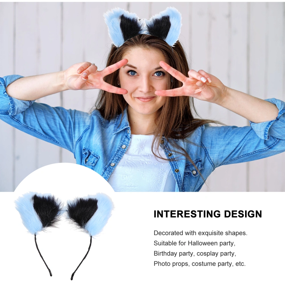 Women Flirting Cosplay Plush Cat Ear Headdress Headband Hair for Party Prom