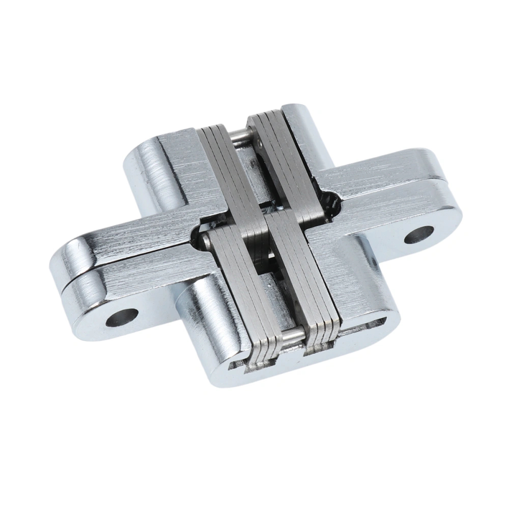 Stainless Steel Cross Concealed Hinge High-grade Concealed Hinge Folding Door Concealed Door Hinge 60x13mm (Silver)