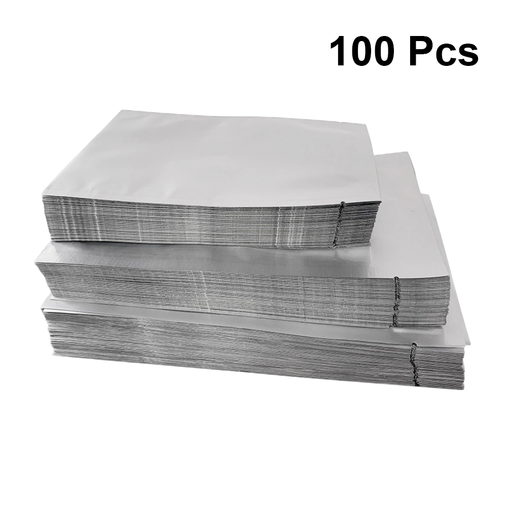 100pcs Silver Mylar Flat Bags Aluminum Foil Packaging Bag Bulk Food Storage Pouch 9x13