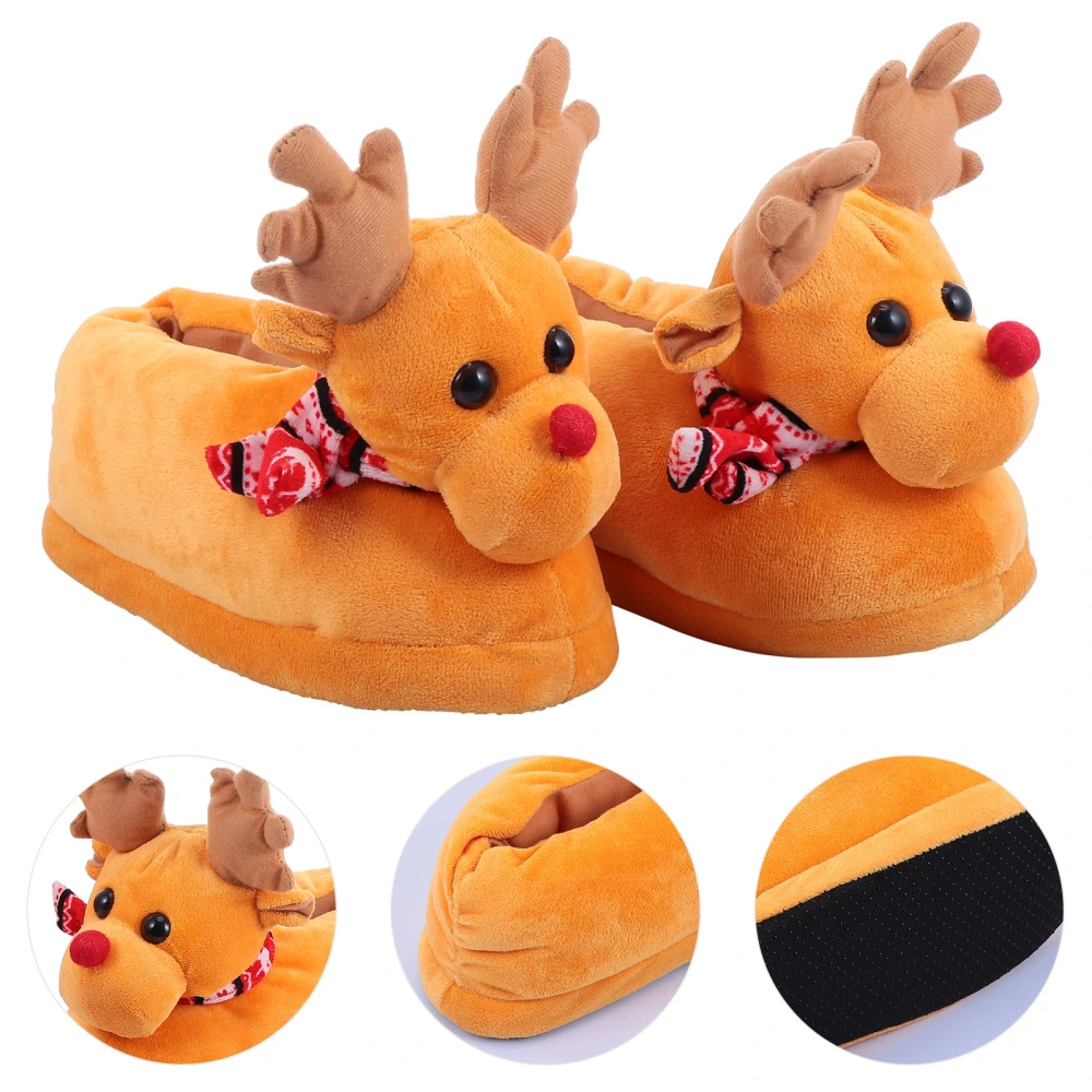 1 Pair of Bottom Slippers Christmas Theme Slippers Comfortable Home Shoes