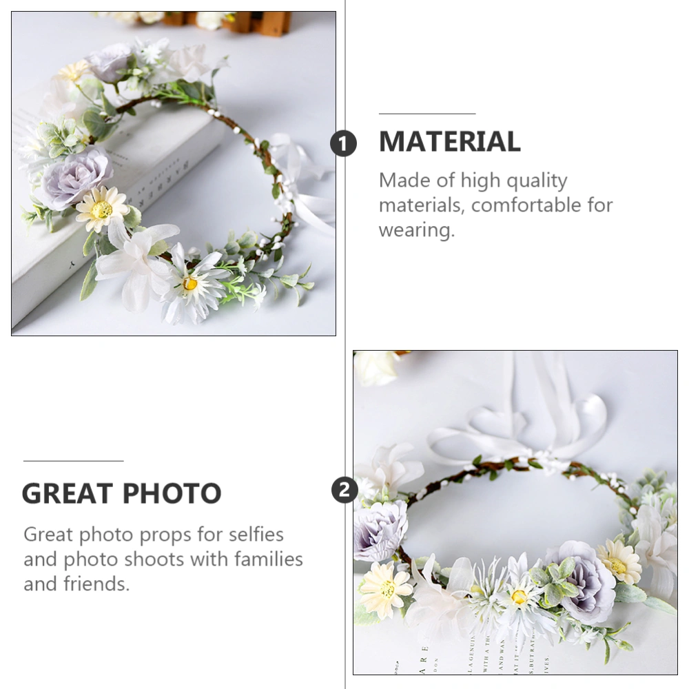 1Pc Wedding Bride Headdress Wreath Headwear Wedding Dress Hair Accessories