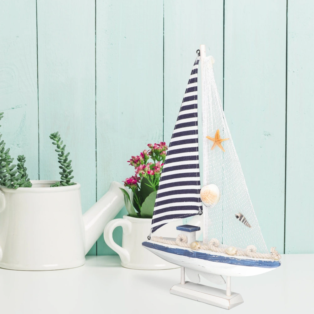 Sailboat Model Mediterranean Style Sailboat Model Desktop Sailing Ship Craft