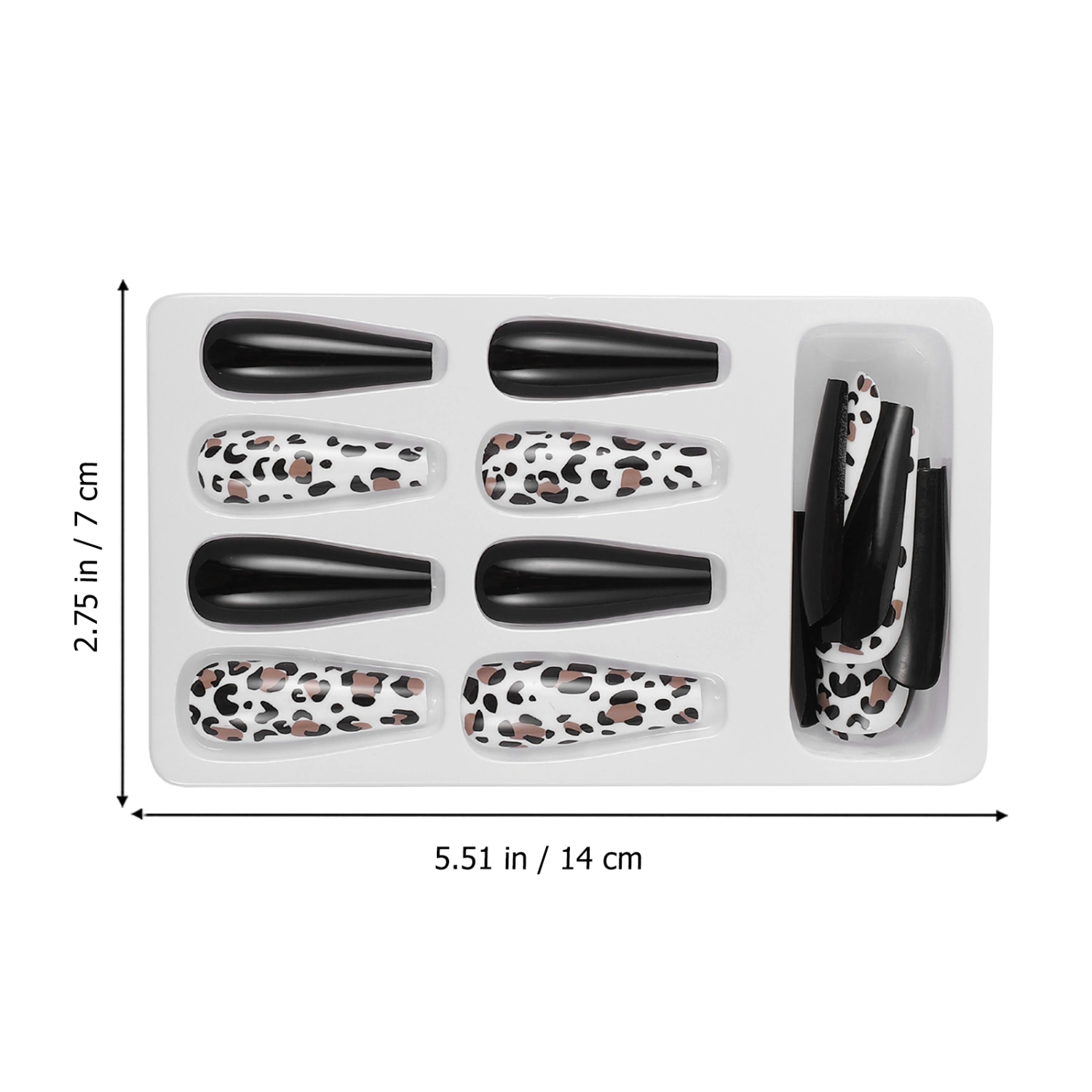 24pcs Long False Nails Full Cover Fake Nails Fancy Dress Nail for Women Girls