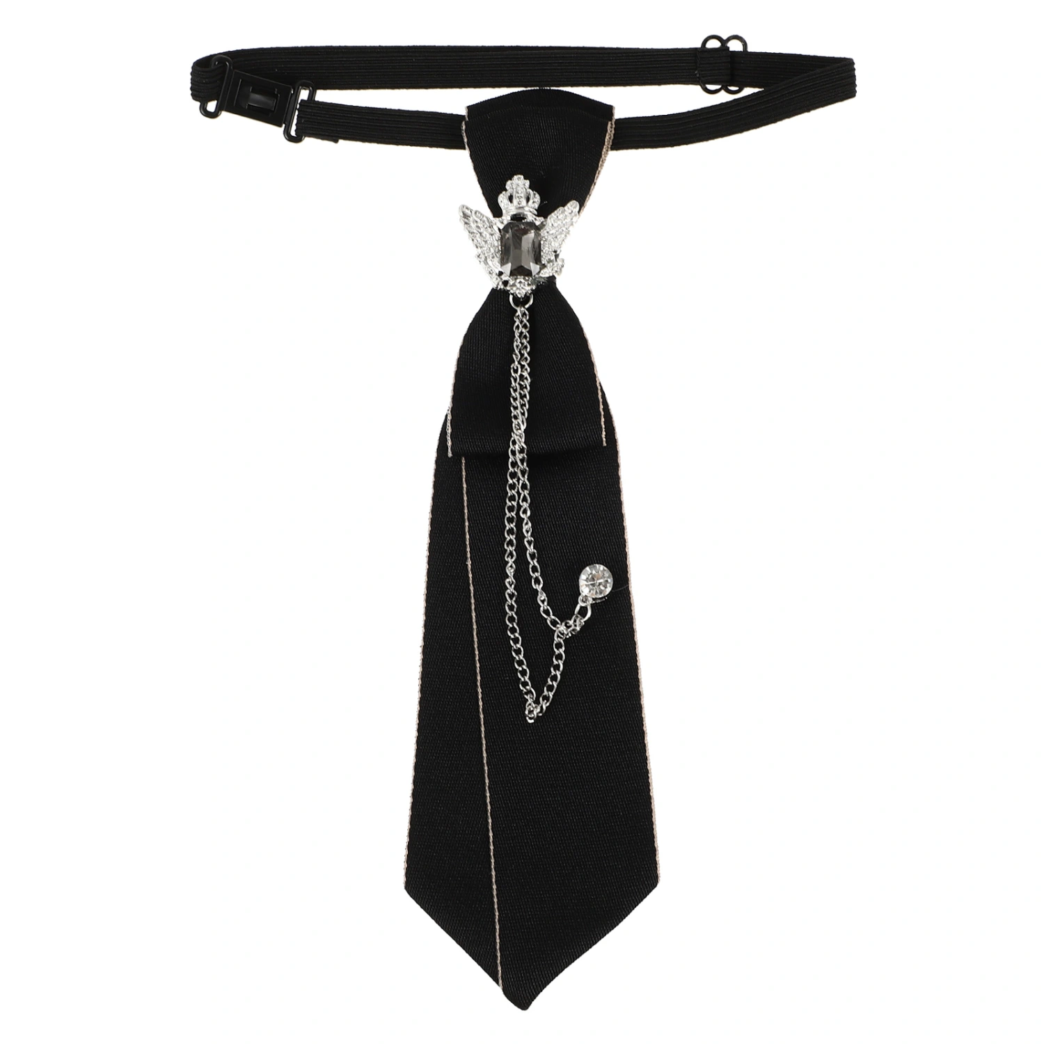 Polyester Pre-tie Neck Tie Exquisite Necktie Wedding Party Neck Tie for Women Men (Double-head Eagle Charm)
