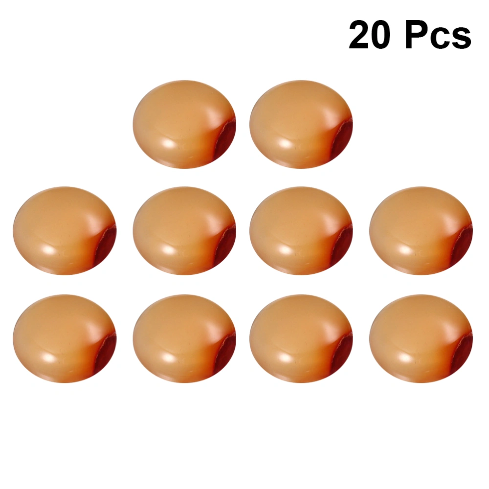 20pcs 0.8CM Carnelian Time Sticker Round Cabochons Patch Supplies for Jewelry Craft Making (Red)