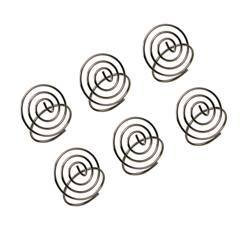 10 Pcs Stainless Steel Creative Round Shape Holder Circle Stereo Note Pad Table Number Holders Menu Clips(Silver)