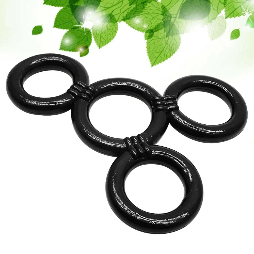 Men Penis Ring Adult Simple Funny Silicone Four Rings Delay Time Toy for Lover (Black)