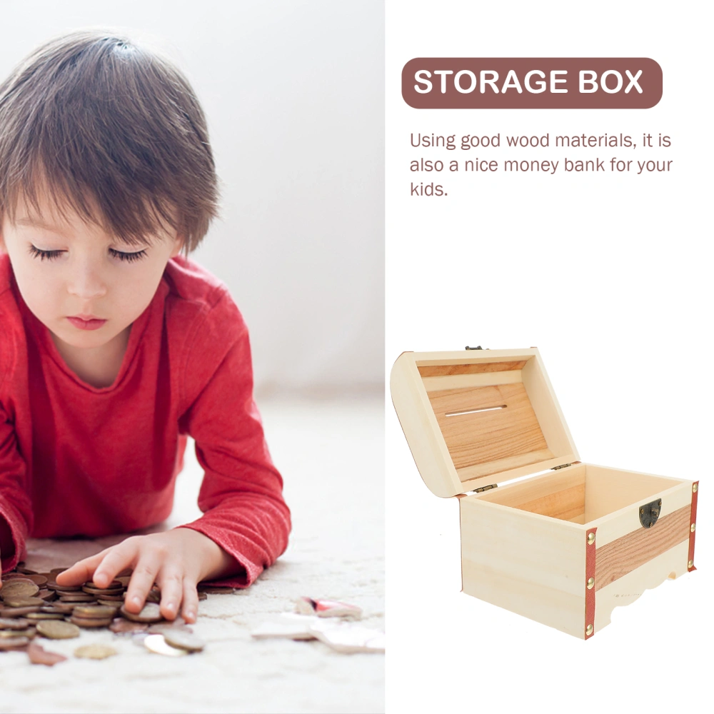 Antique Treasure Box with Lock Creative Piggy Bank Vintage Style Storage Case