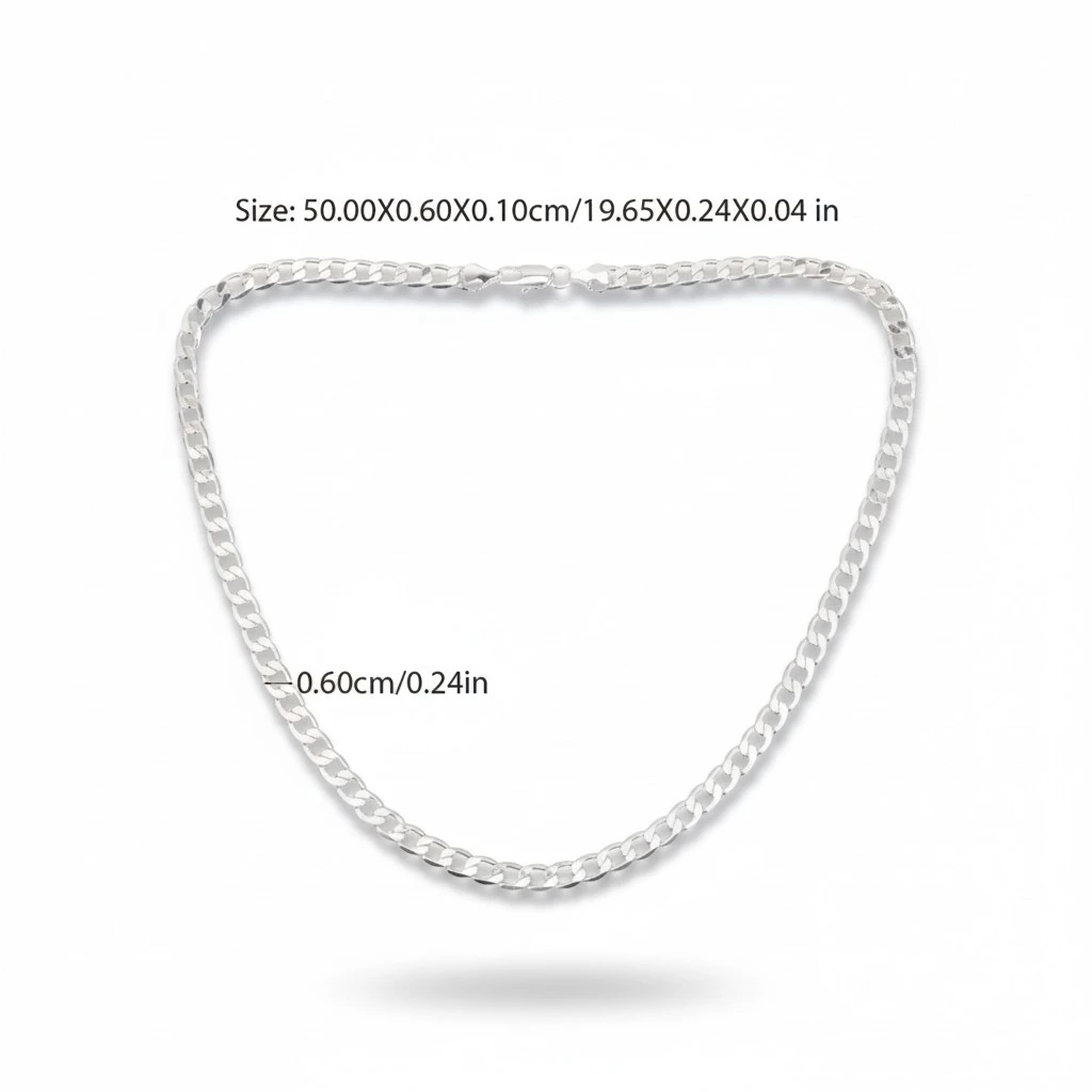 Men Cuban Link Chain Necklace Sweater Chain Neck Chain Jewelry Man's Gift