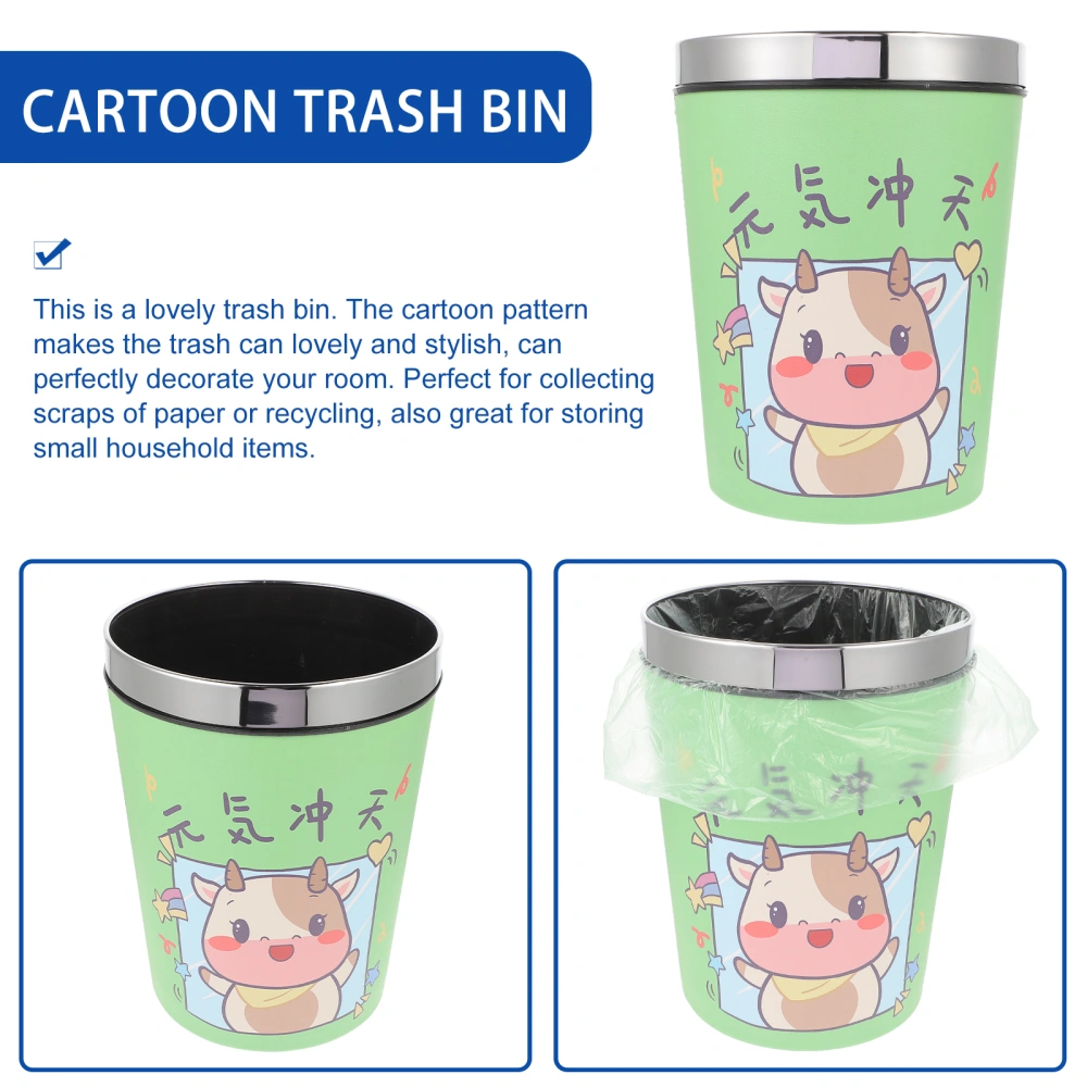 Lovely Trash Can Cartoon Wastebasket Useful Garbage Bin Container for Kids Room