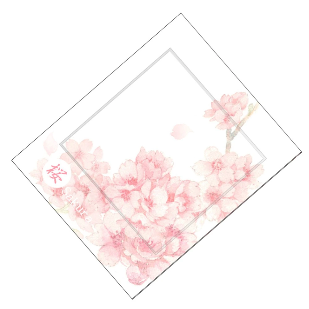 Romantic Cherry Notes Sticky Paper Lovely Message Notes Notepad Writing Pads For Gift School Supplies Stationery (Cherry Blossom)