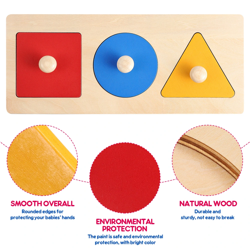 TOYANDONA 1 Set Montessori Math Toy Wood Geometry Shape Insets Preschool Training Kids Toy