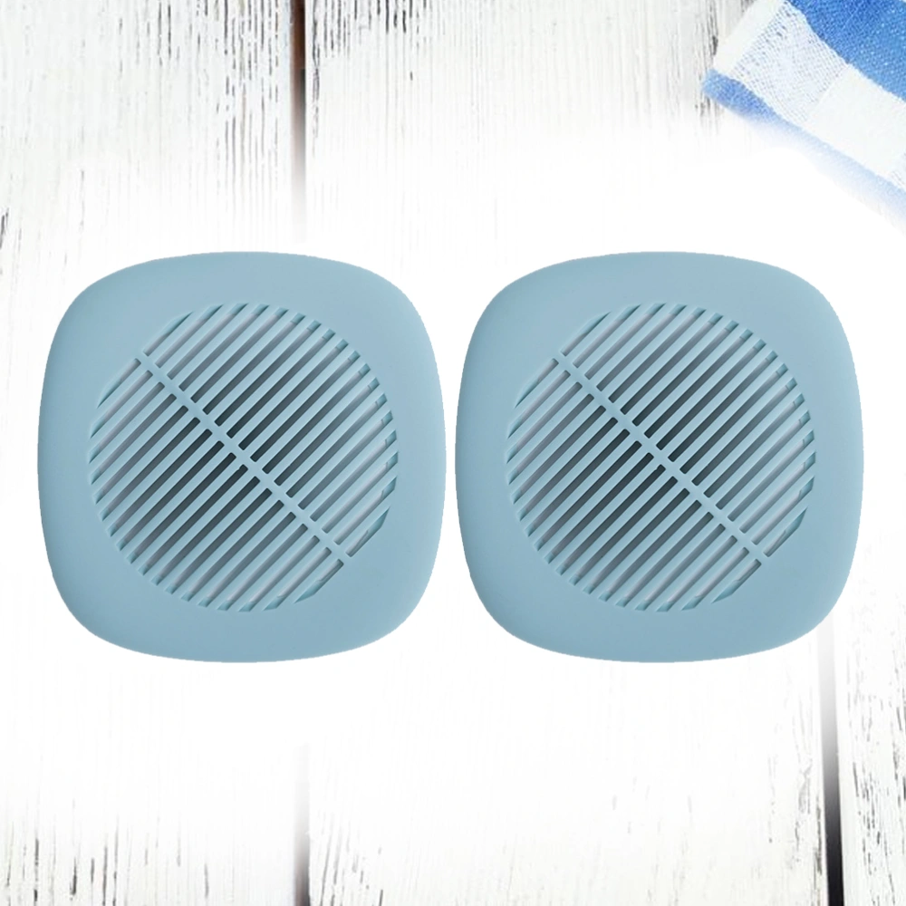 2pcs Silicone Hair Catcher Drain Hole Filter Strainer Sink Drain Filter for Bathroom Kitchen(Light Blue)