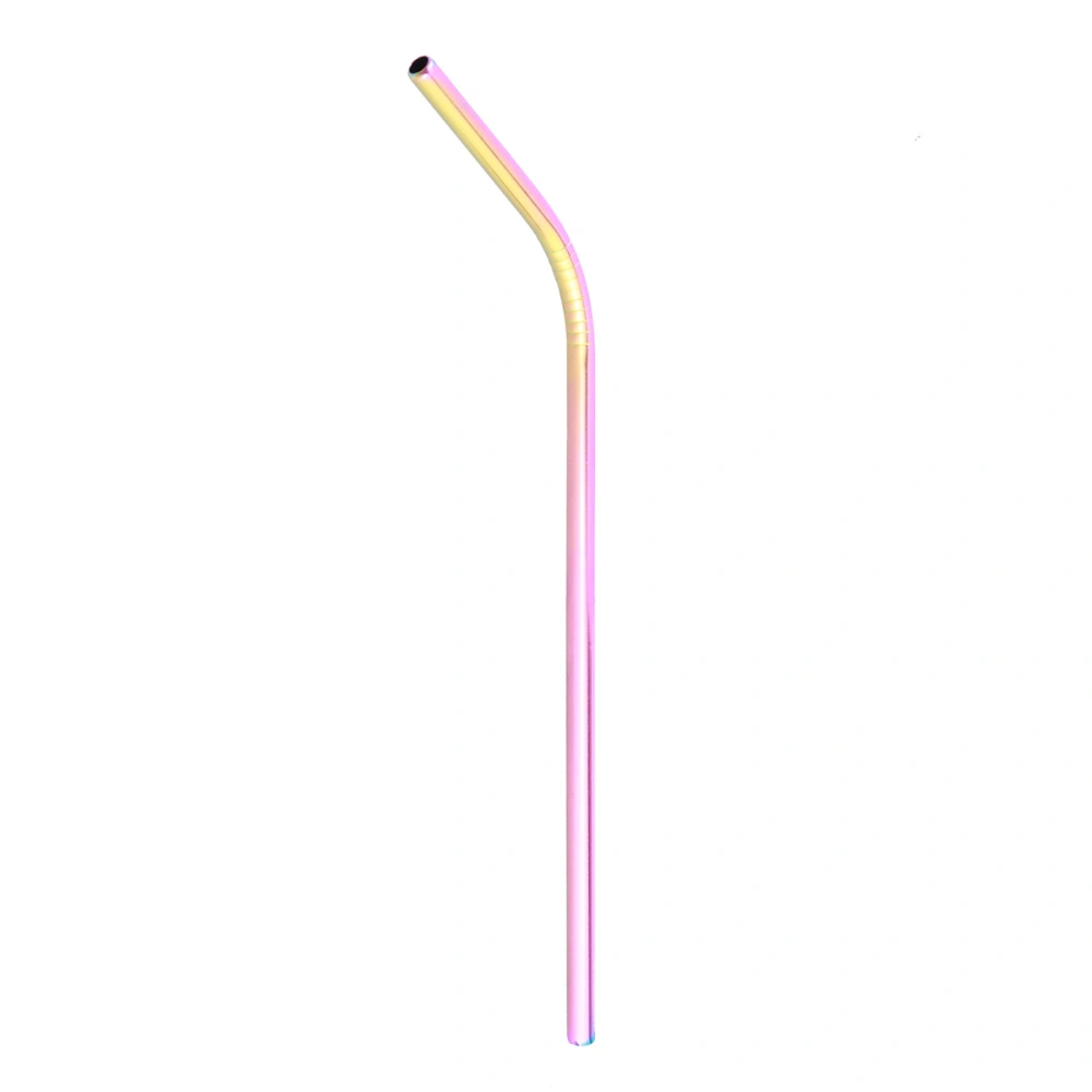 1 Pc 215x6mm Stainless Steel Drinking Straw Reusable Curved Straw for Tumblers(Multicolor)