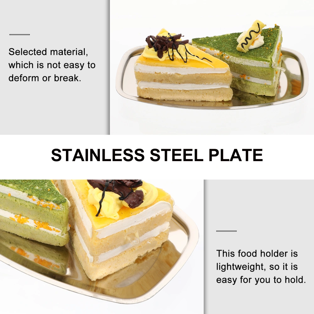 2 Pcs Stainless Steel Towel Storage Plate Durable Fruit Plate Food Storage Tray