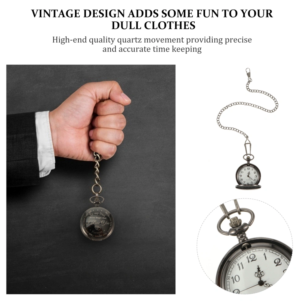 Hanging Pocket Watch Quartz Movement Watch for Fathers Day Birthday Present