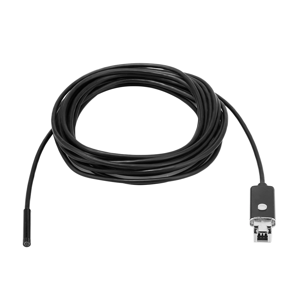 1m 5.5mm 2-in-1 Waterproof 6-LED IP67 Waterproof Inspection Camera for Android Phones & PC (Black)