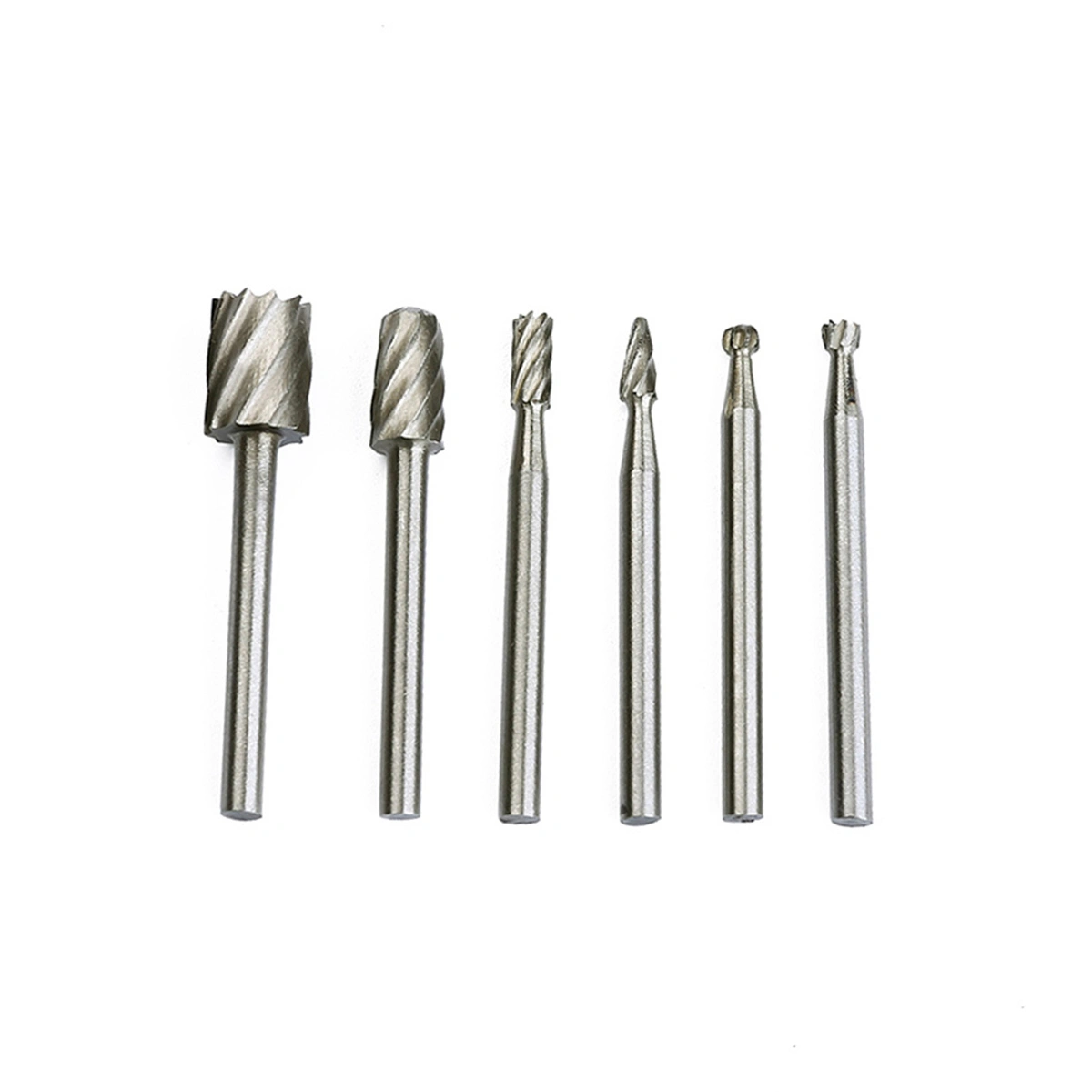 6 PCS High Steel Routing Router Bits Burr Rotary Tools Suit Woodworking Carving Engraving Drilling Rotary Tools